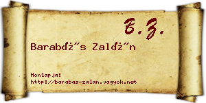 Barabás Zalán névjegykártya