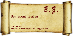 Barabás Zalán névjegykártya
